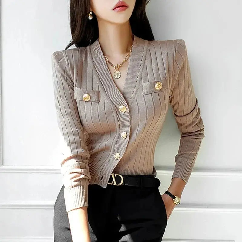 Soline™ – cardigan structuré à boutons dorés