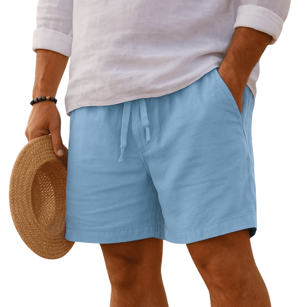 Lenoir™ | Short élégant en lin à taille élastique