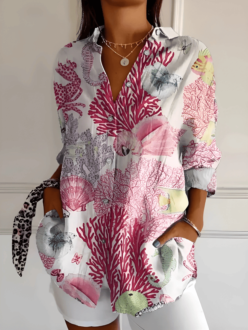 Viviana | Blouse en Coton à Motif Vague Florale