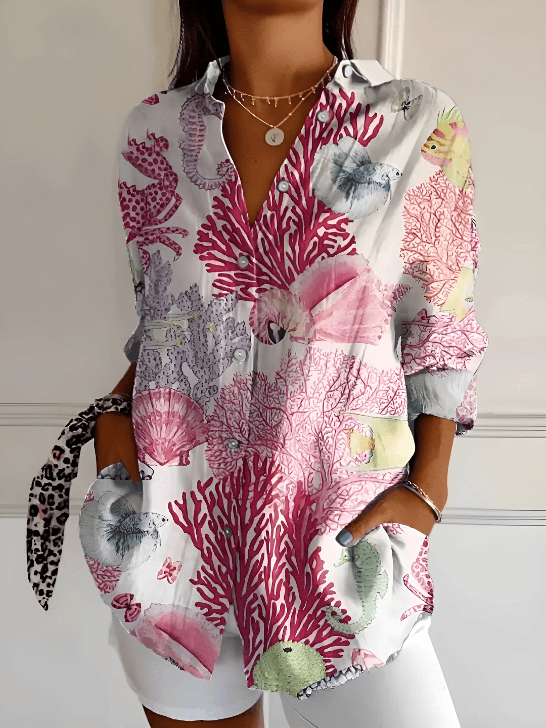 Viviana | Blouse en Coton à Motif Vague Florale