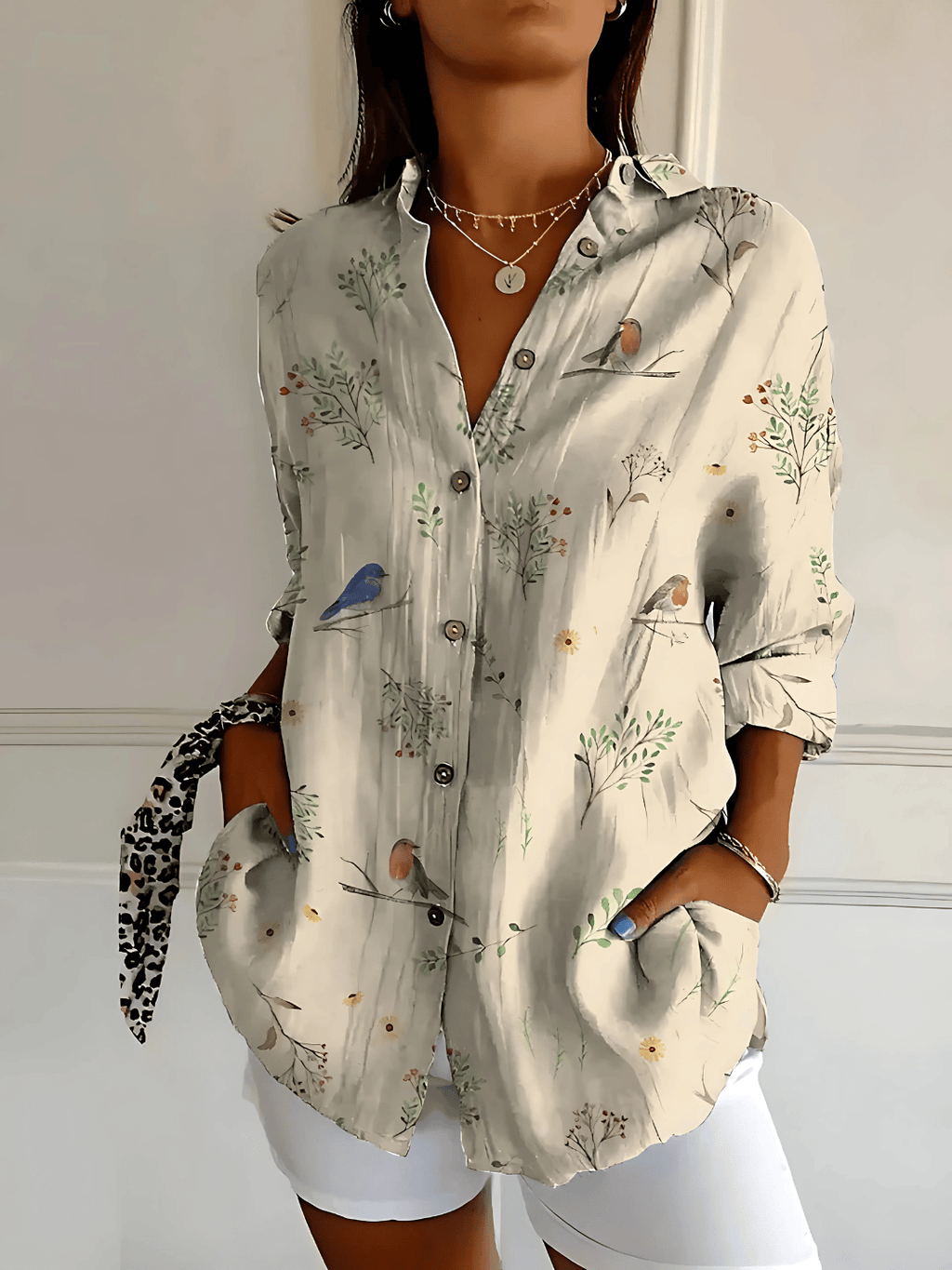 Viviana | Blouse en Coton à Motif Vague Florale