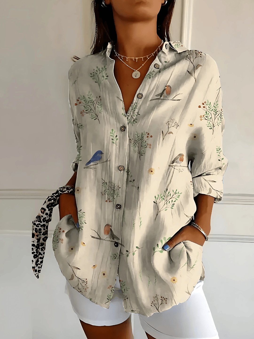 Viviana | Blouse en Coton à Motif Vague Florale