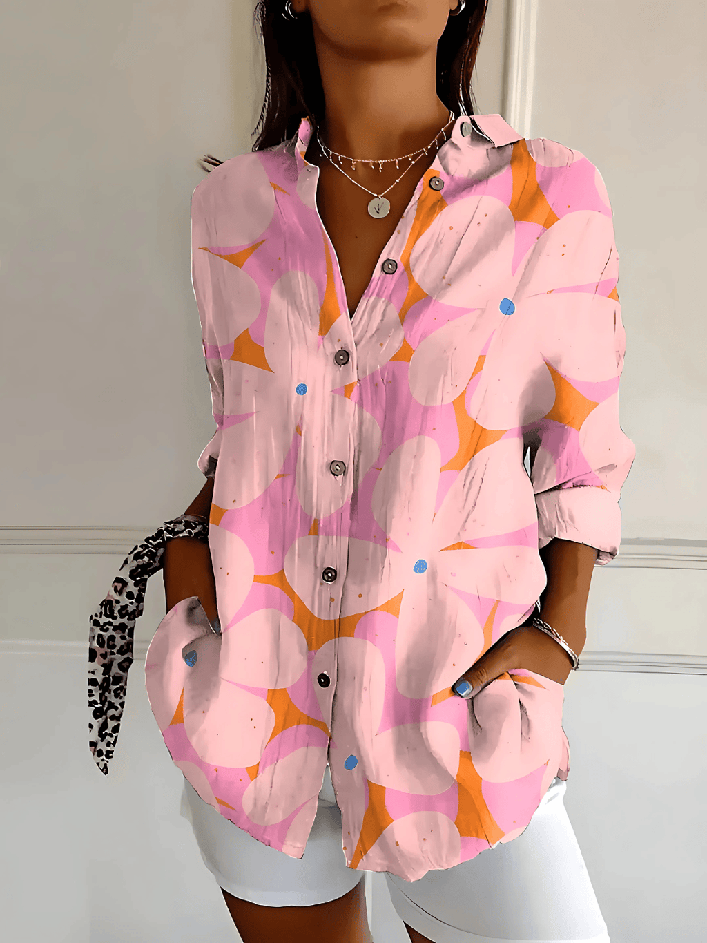 Viviana | Blouse en Coton à Motif Vague Florale