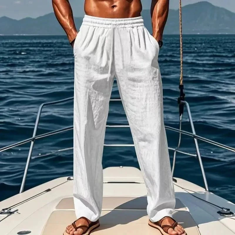 Laurent™ – Le Pantalon Large en Lin pour Hommes Élégants