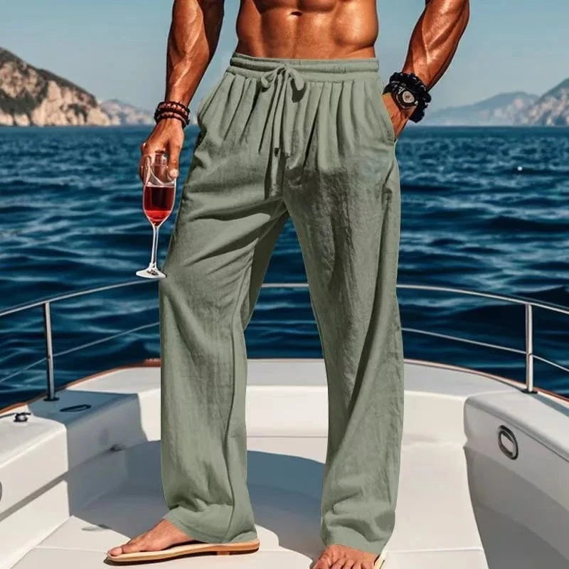 Laurent™ – Le Pantalon Large en Lin pour Hommes Élégants