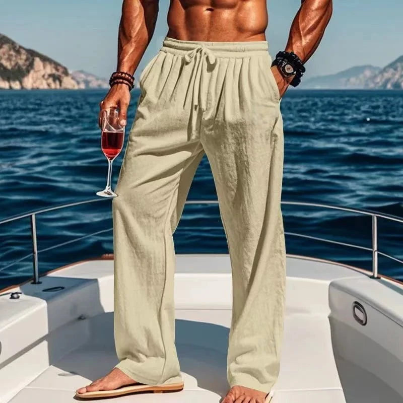 Laurent™ – Le Pantalon Large en Lin pour Hommes Élégants