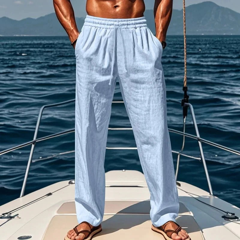 Laurent™ – Le Pantalon Large en Lin pour Hommes Élégants