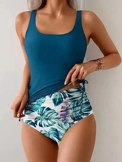 Laura™ – Bikini Taille Haute 2 Pièces à Imprimé Stylé