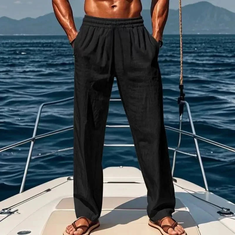 Laurent™ – Le Pantalon Large en Lin pour Hommes Élégants