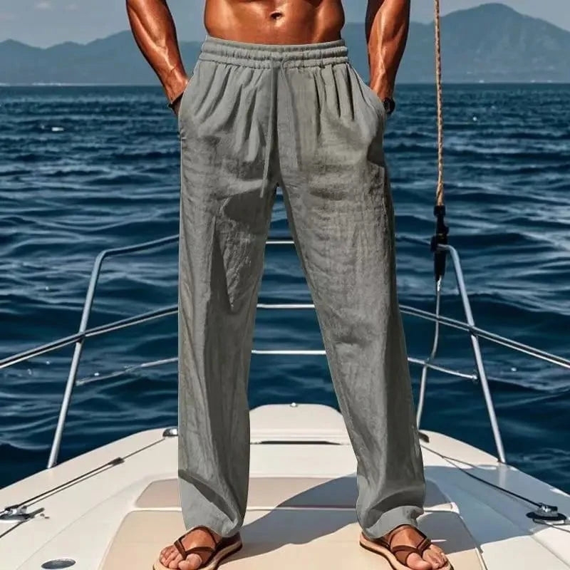 Laurent™ – Le Pantalon Large en Lin pour Hommes Élégants