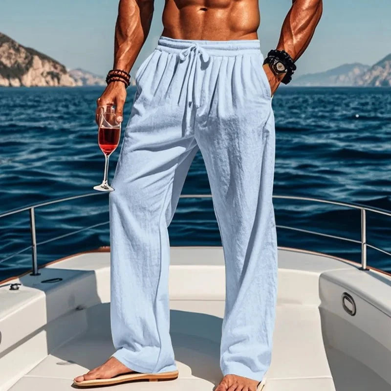Laurent™ – Le Pantalon Large en Lin pour Hommes Élégants