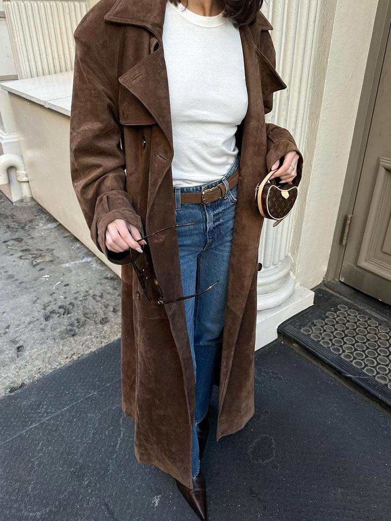 Molly | Manteau trench en daim