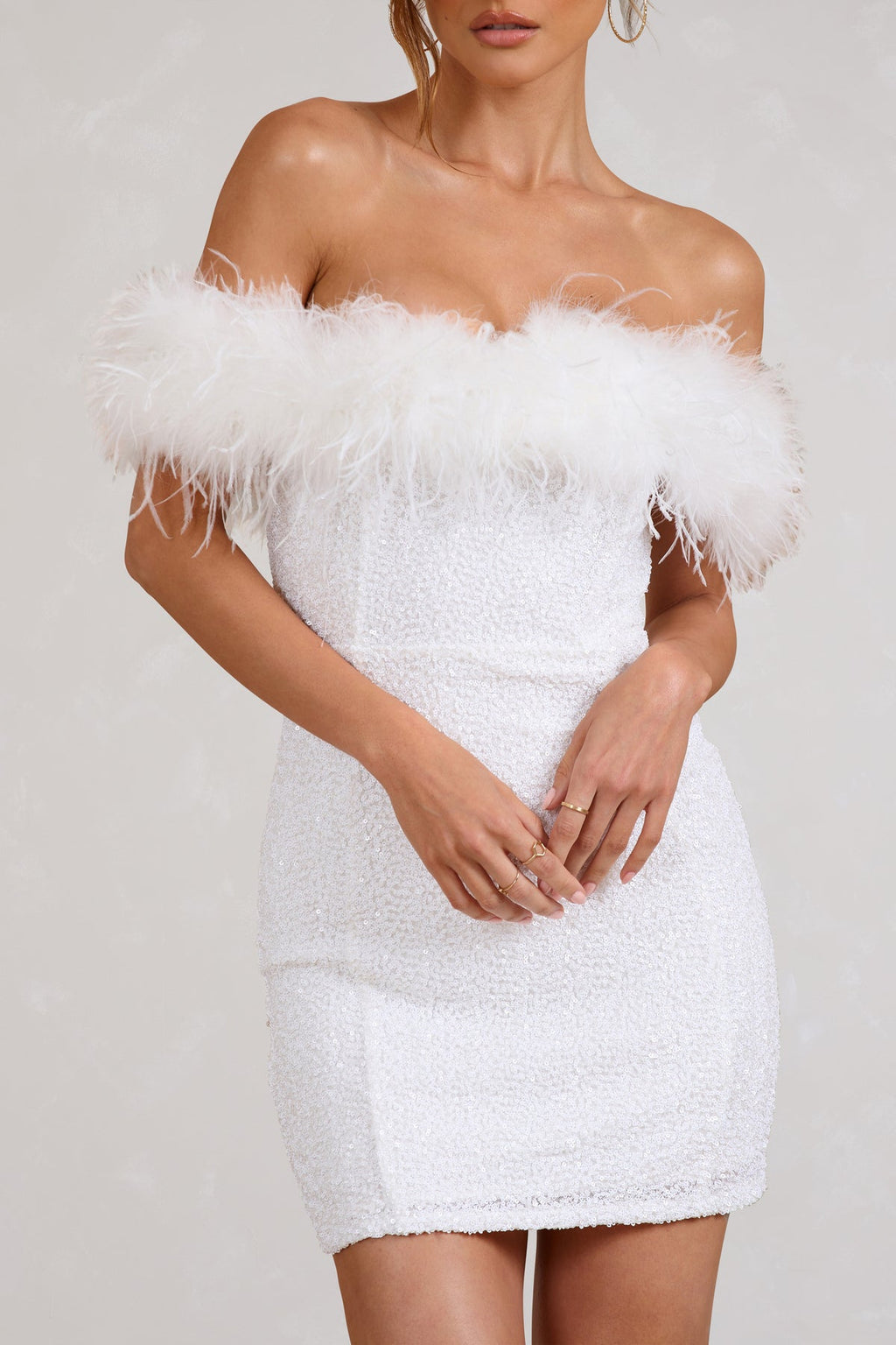 Lenoir™ | Robe à pailettes avec plumes