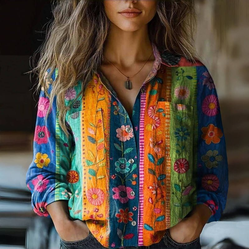 Maya™ – Chemisier floral aux couleurs vibrantes