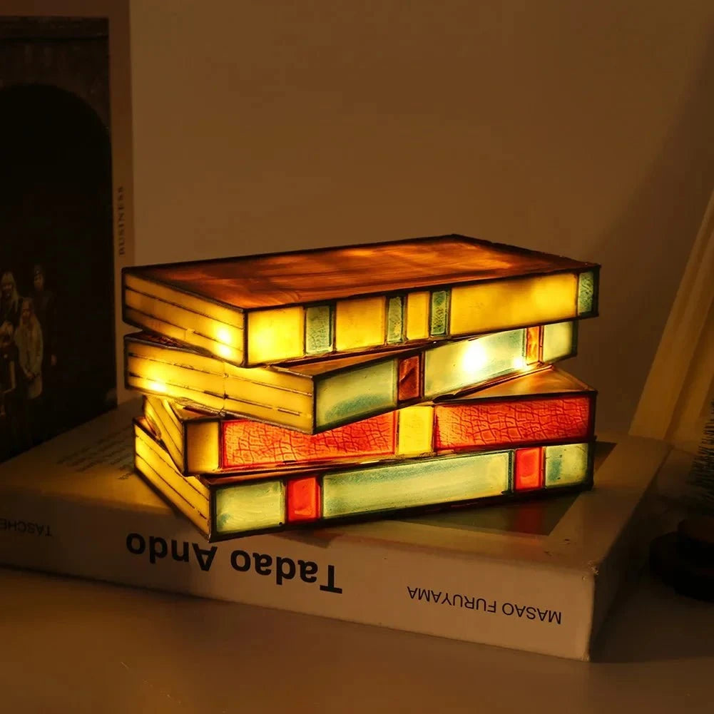 Lampe de chevet artisanale en vitrail – Pièce unique faite à la main