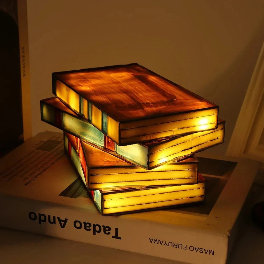 Lampe de chevet artisanale en vitrail – Pièce unique faite à la main