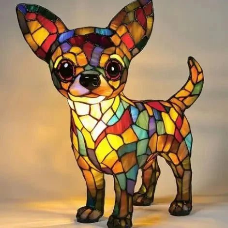 LumiPug™ – Veilleuse Vitrail en Résine