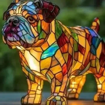LumiPug™ – Veilleuse Vitrail en Résine