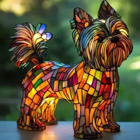 LumiPug™ – Veilleuse Vitrail en Résine