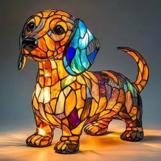 LumiPug™ – Veilleuse Vitrail en Résine