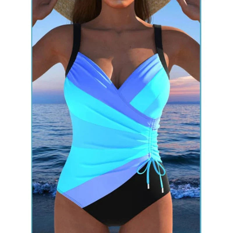 Solea™ – Maillot Une-Pièce Sculptant à Imprimé Feuilles & Croisé Élégant
