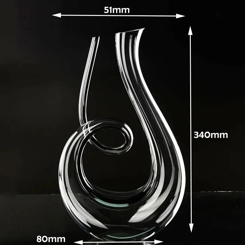 Carafe à vin en cristal – Design soufflé à la main, œuvre unique de mon atelier