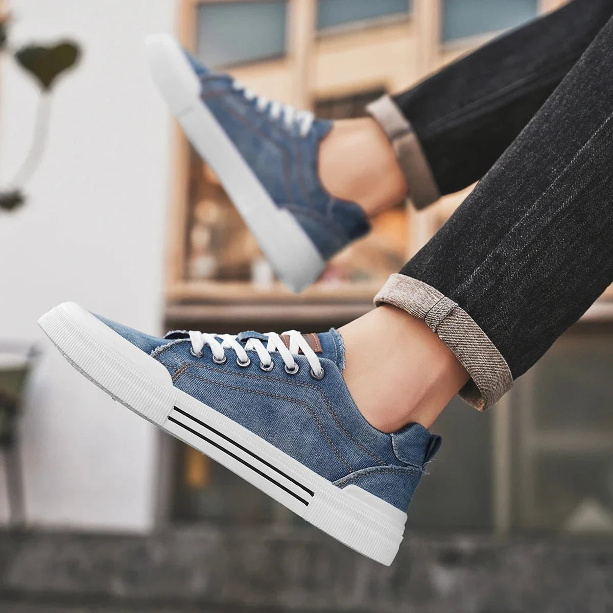 Maxence™ – Sneakers en toile denim