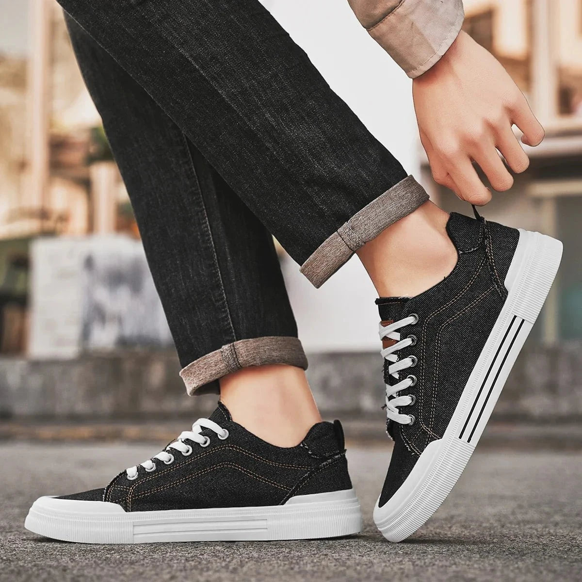 Maxence™ – Sneakers en toile denim