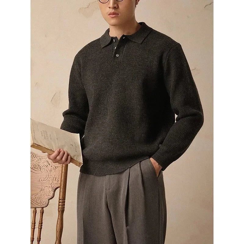 Julien™ – Pull texturé à col boutonné