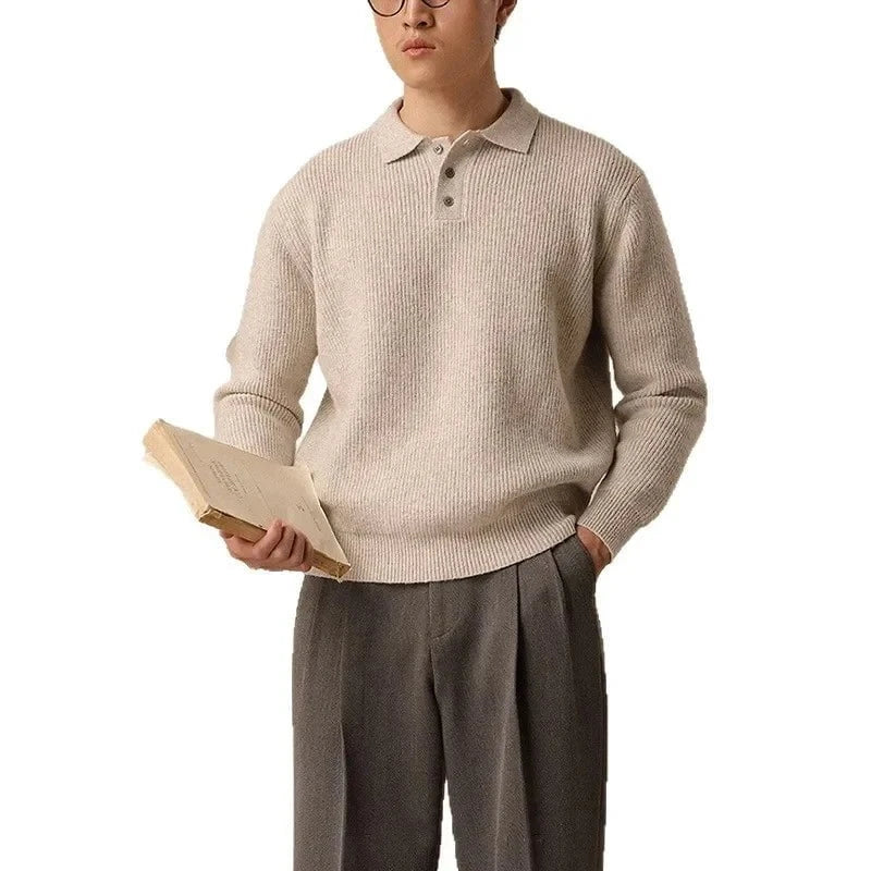 Julien™ – Pull texturé à col boutonné