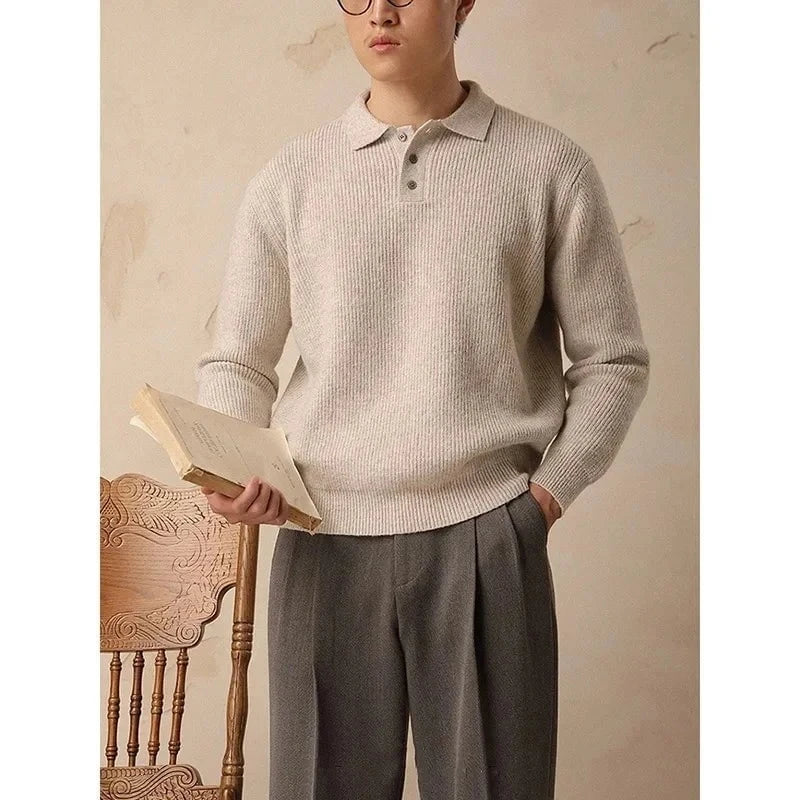 Julien™ – Pull texturé à col boutonné