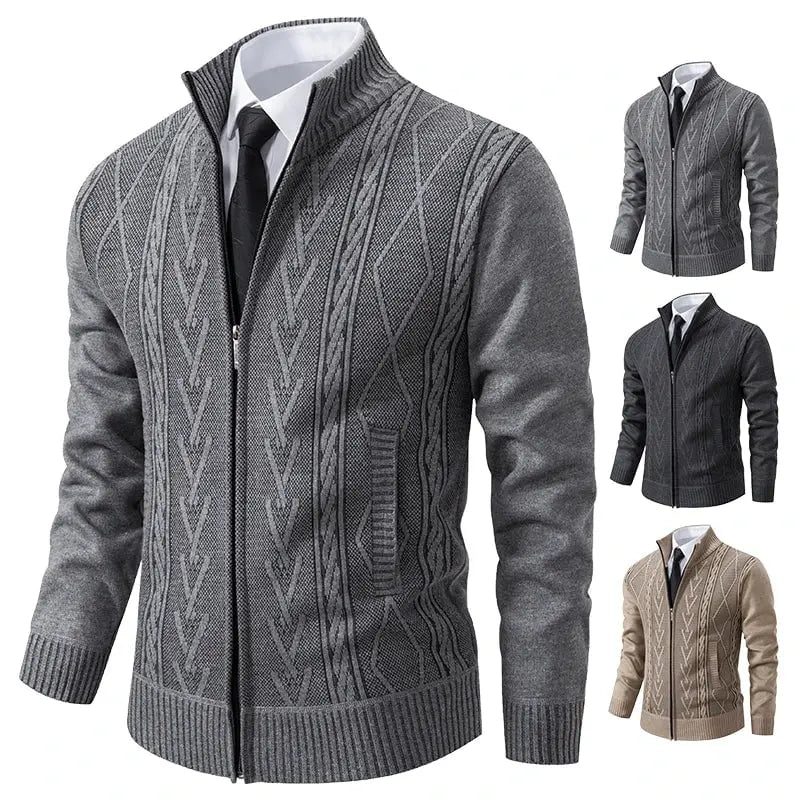 Théodore™ – Cardigan zippé en maille torsadée