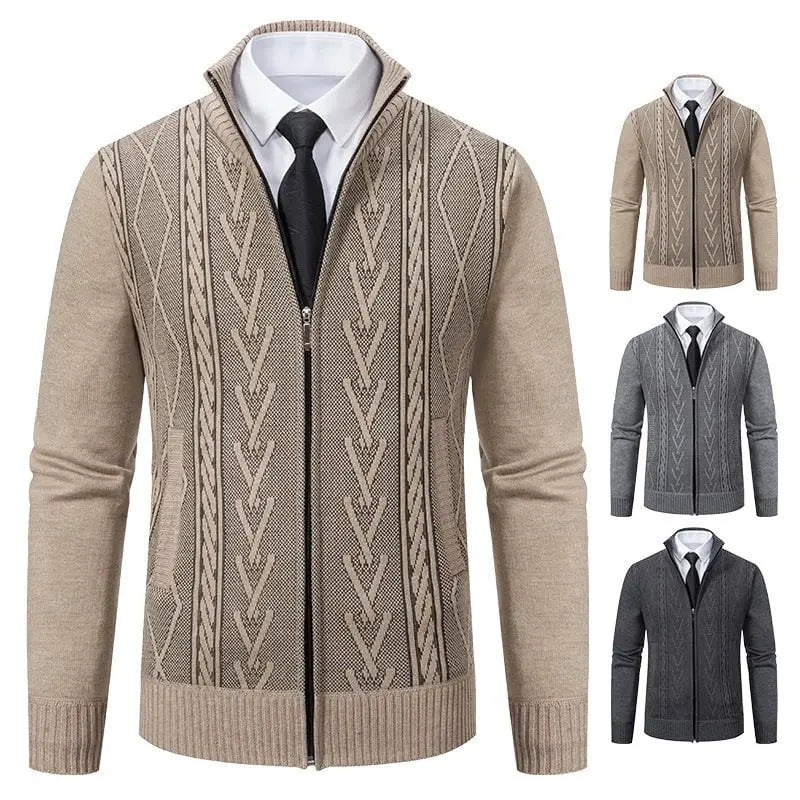 Théodore™ – Cardigan zippé en maille torsadée