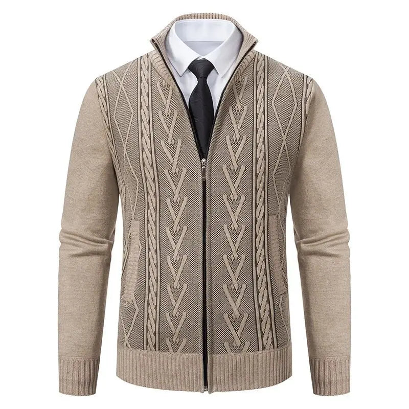 Théodore™ – Cardigan zippé en maille torsadée