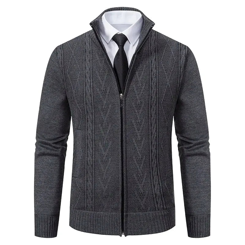 Théodore™ – Cardigan zippé en maille torsadée