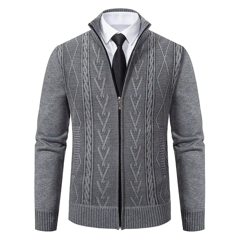 Théodore™ – Cardigan zippé en maille torsadée