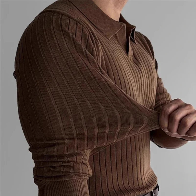 Alonzo™ – Polo Côtelé Élégance Manches Longues
