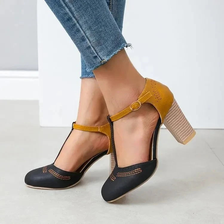 Clémence™ – Escarpins rétro en cuir