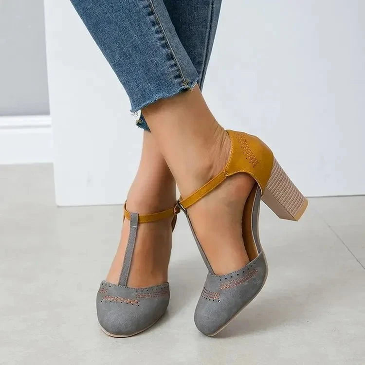 Clémence™ – Escarpins rétro en cuir