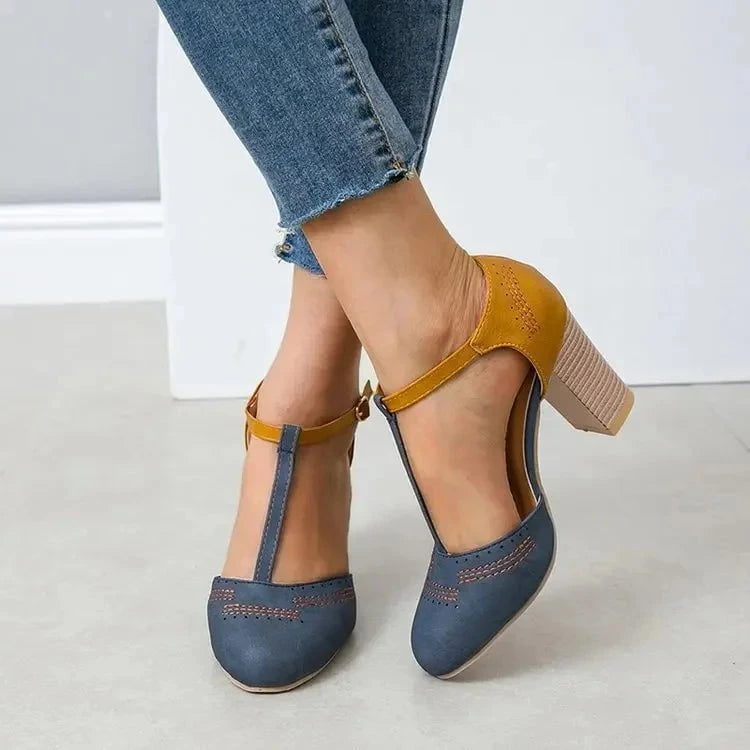 Clémence™ – Escarpins rétro en cuir