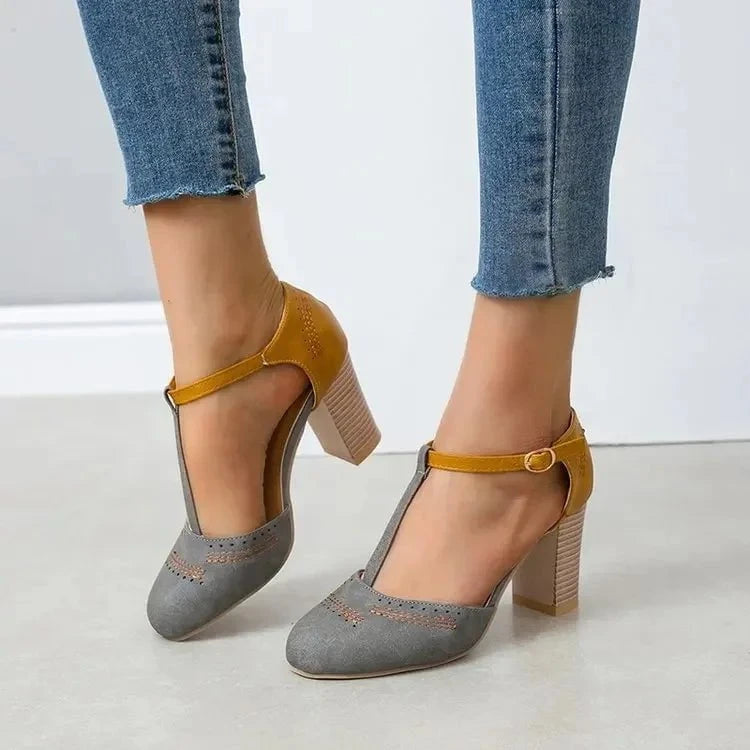 Clémence™ – Escarpins rétro en cuir