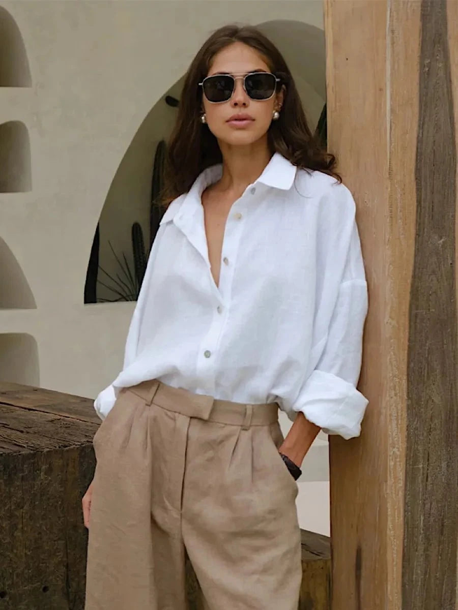 SOLÈNE™ – Chemise d’Été en Lin Premium