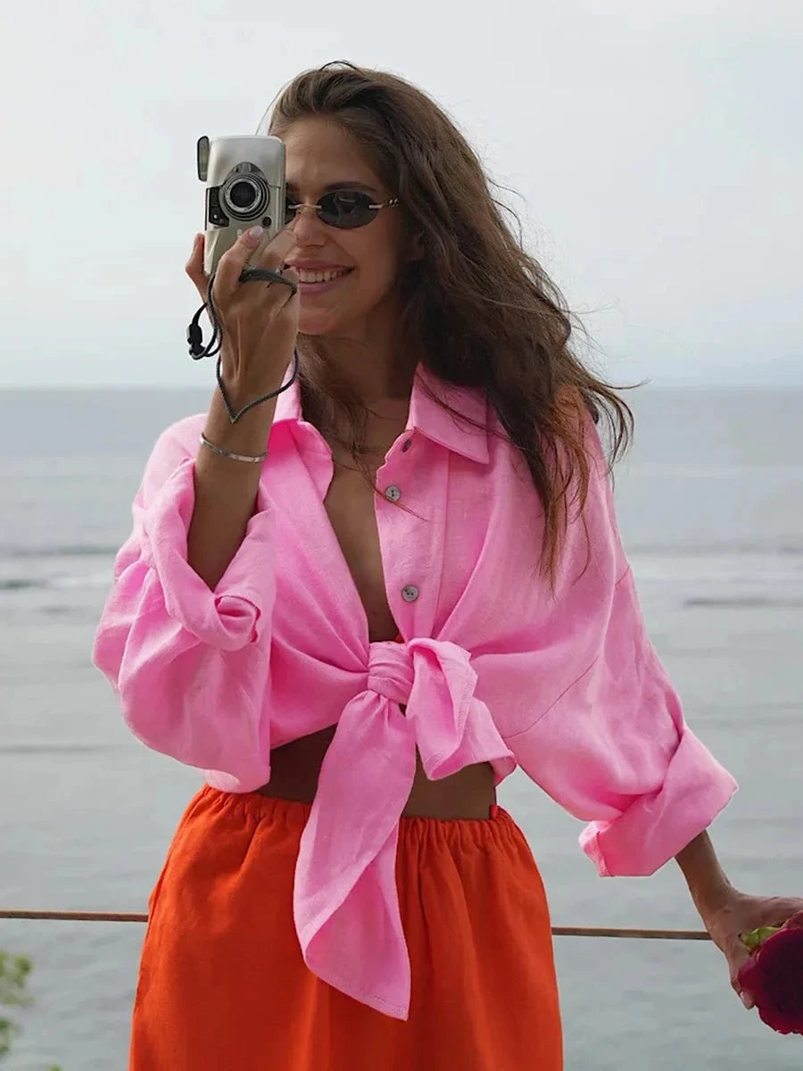 SOLÈNE™ – Chemise d’Été en Lin Premium