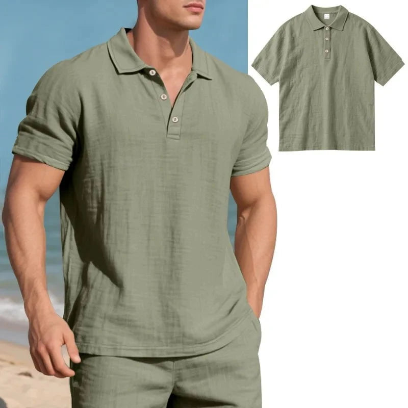 Polo en lin pour homme – L’élégance au naturel, même sous le soleil