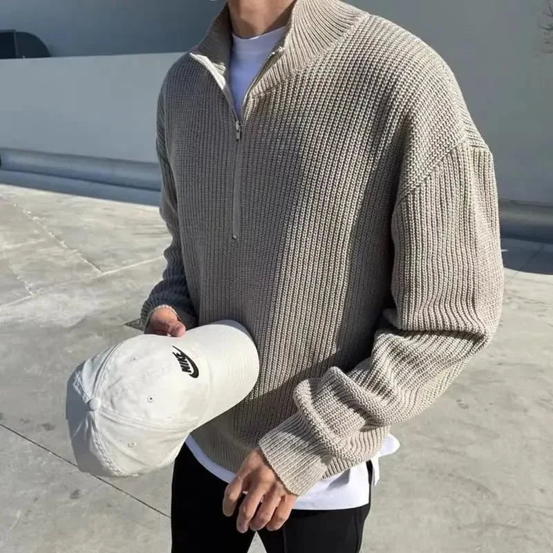 Adrien™ – Pull zippé côtelé