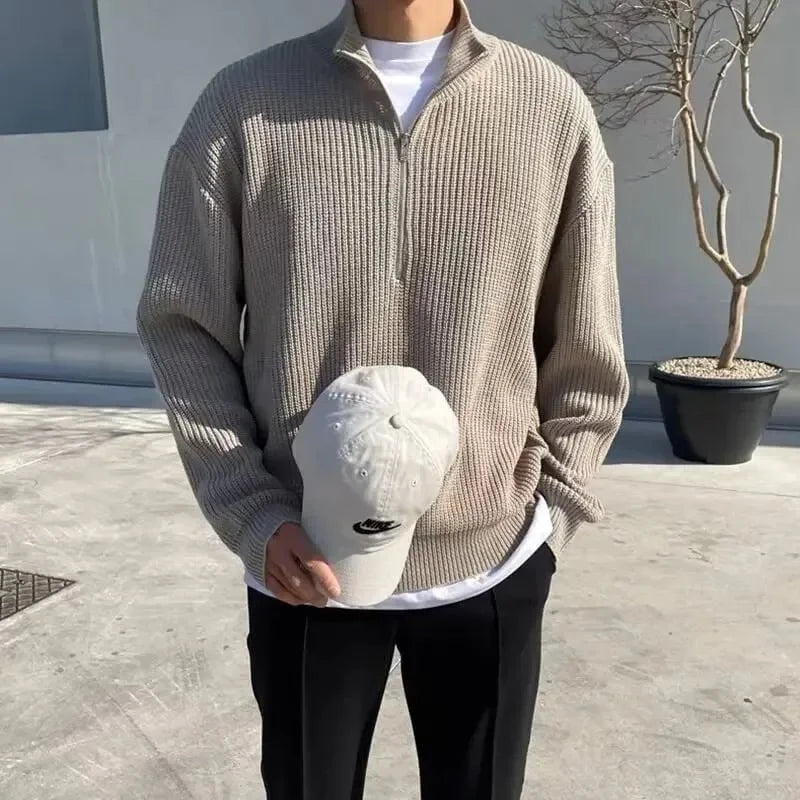 Adrien™ – Pull zippé côtelé