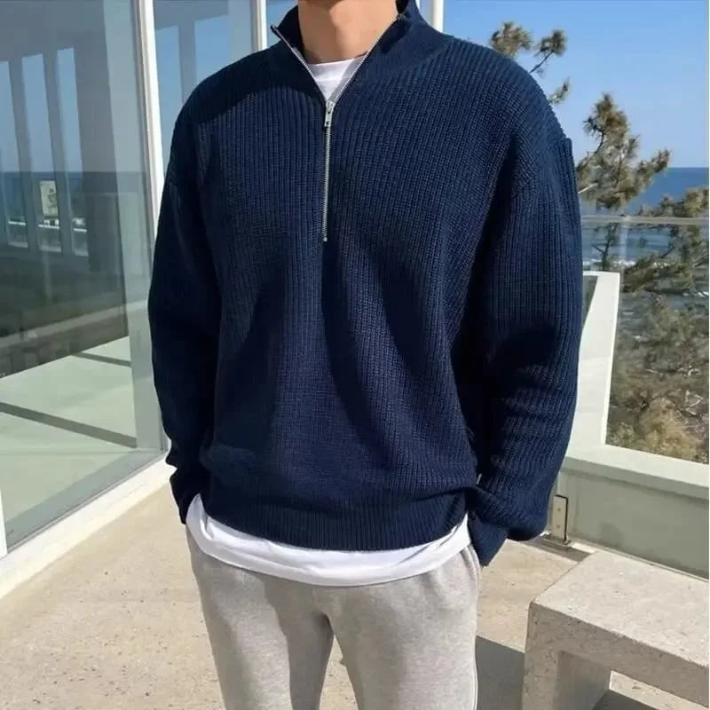 Adrien™ – Pull zippé côtelé
