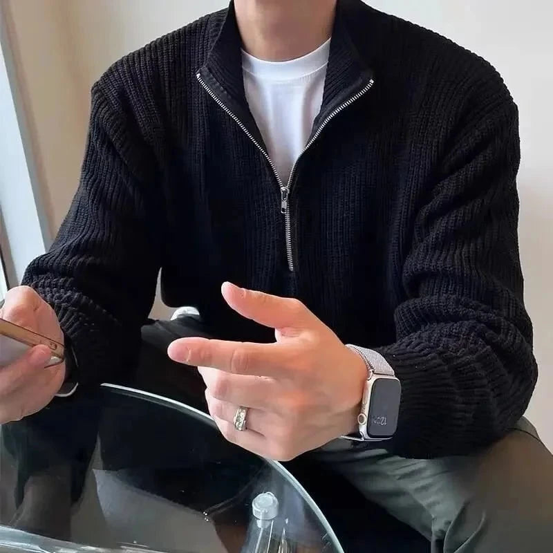 Adrien™ – Pull zippé côtelé