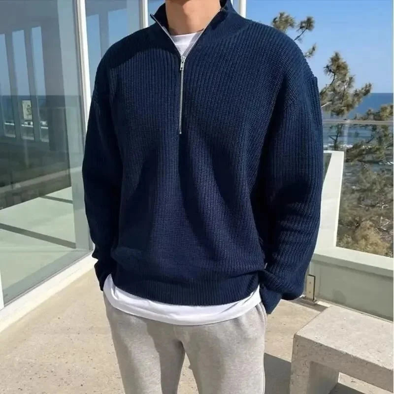 Adrien™ – Pull zippé côtelé