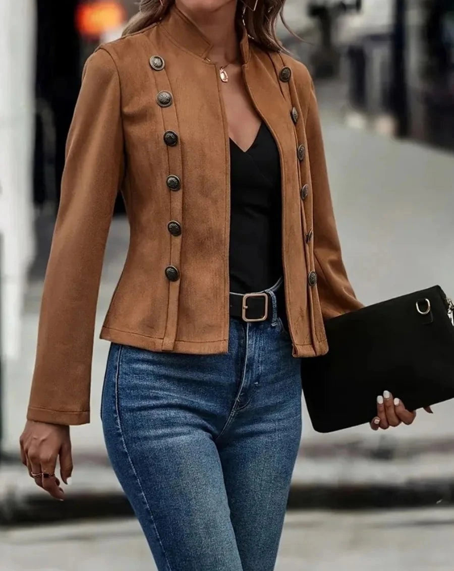 Céleste™ – veste suédée à double boutonnage